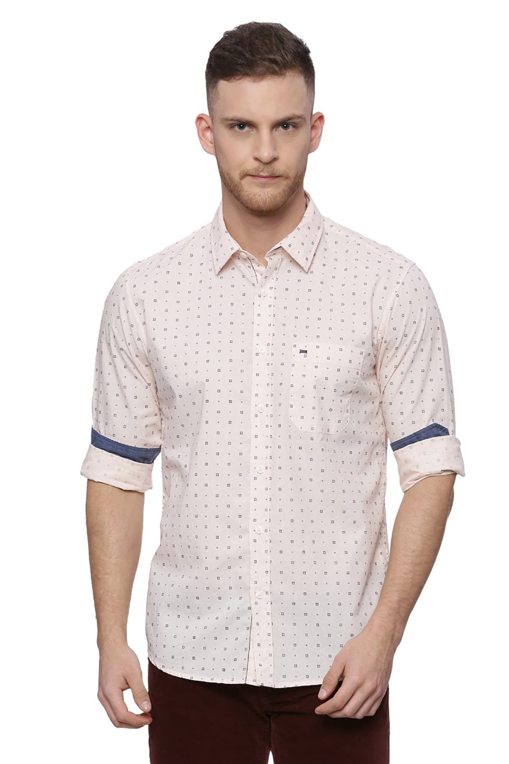 BASICS SLIM FIT PRINTED SHIRT