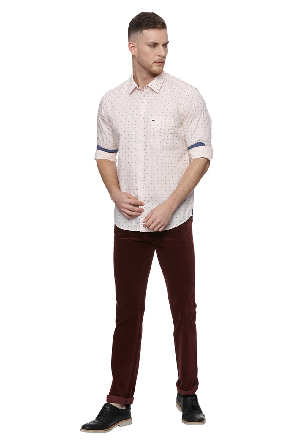 BASICS SLIM FIT PRINTED SHIRT