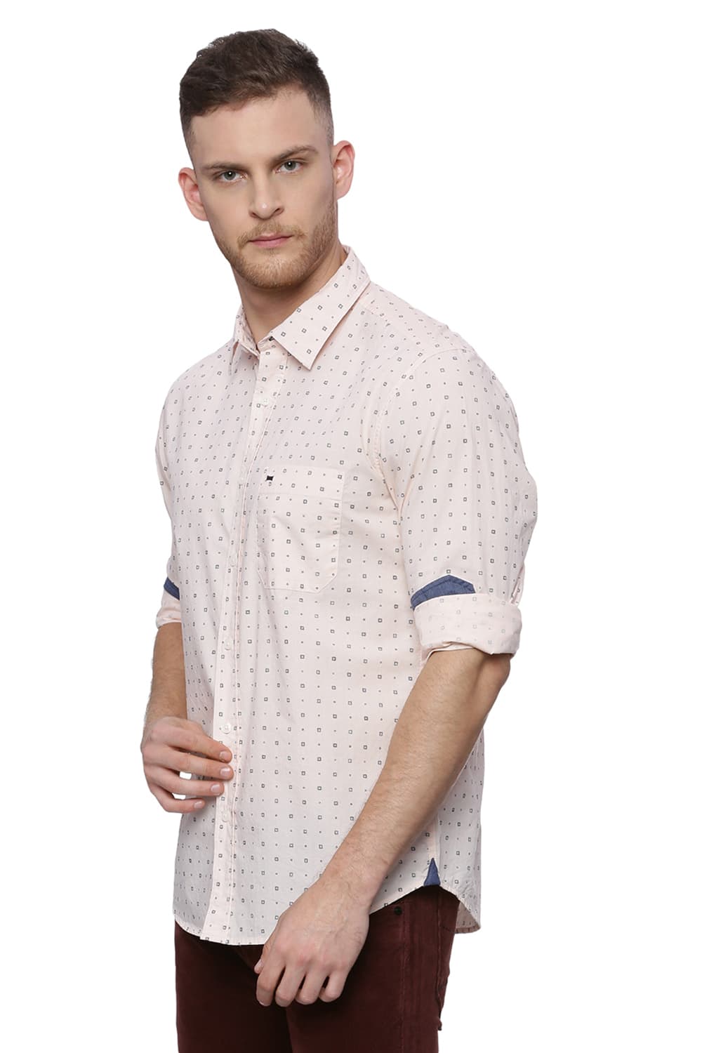 BASICS SLIM FIT PRINTED SHIRT