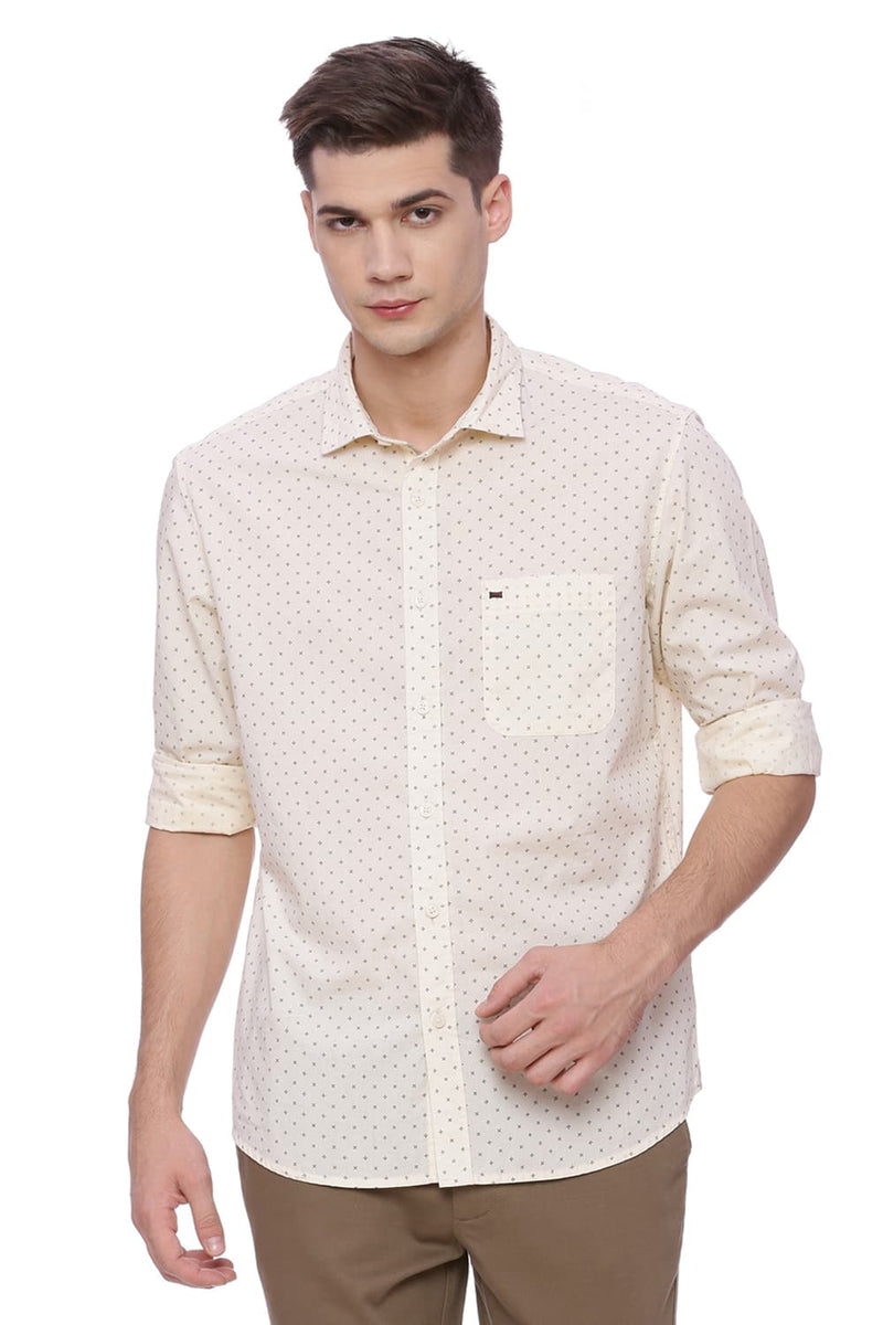 BASICS SLIM FIT PRINTED SHIRT