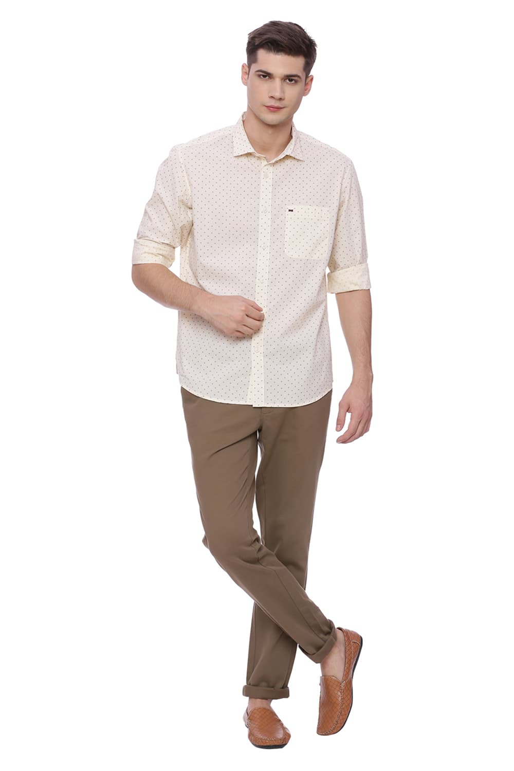 BASICS SLIM FIT PRINTED SHIRT