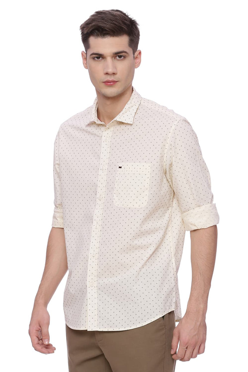 BASICS SLIM FIT PRINTED SHIRT