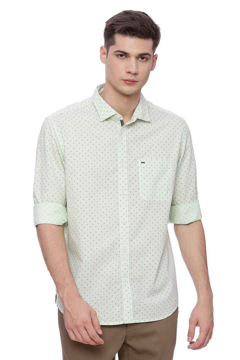 BASICS SLIM FIT PRINTED SHIRT