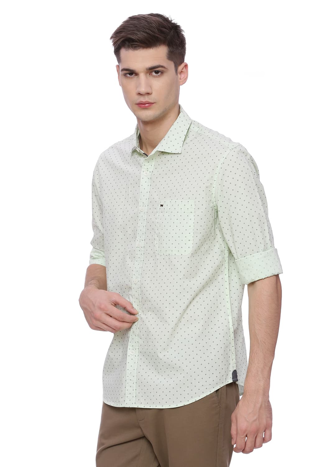 BASICS SLIM FIT PRINTED SHIRT