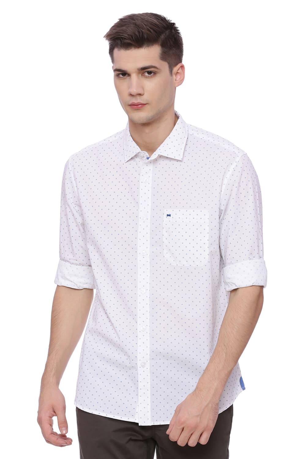 BASICS SLIM FIT PRINTED SHIRT