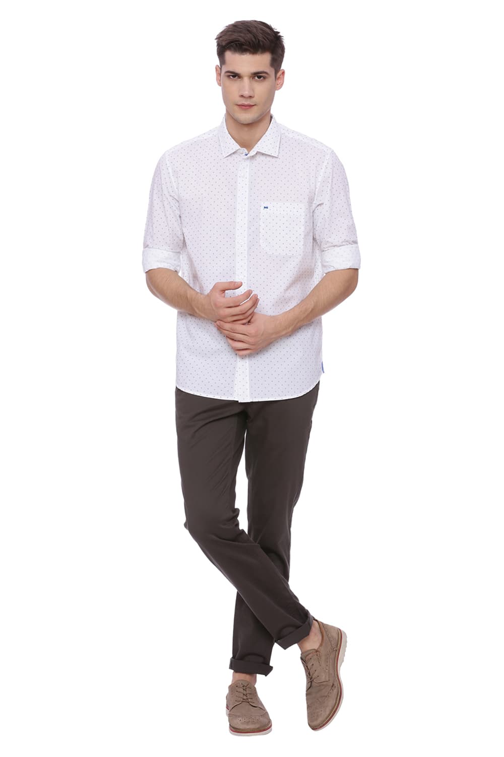 BASICS SLIM FIT PRINTED SHIRT