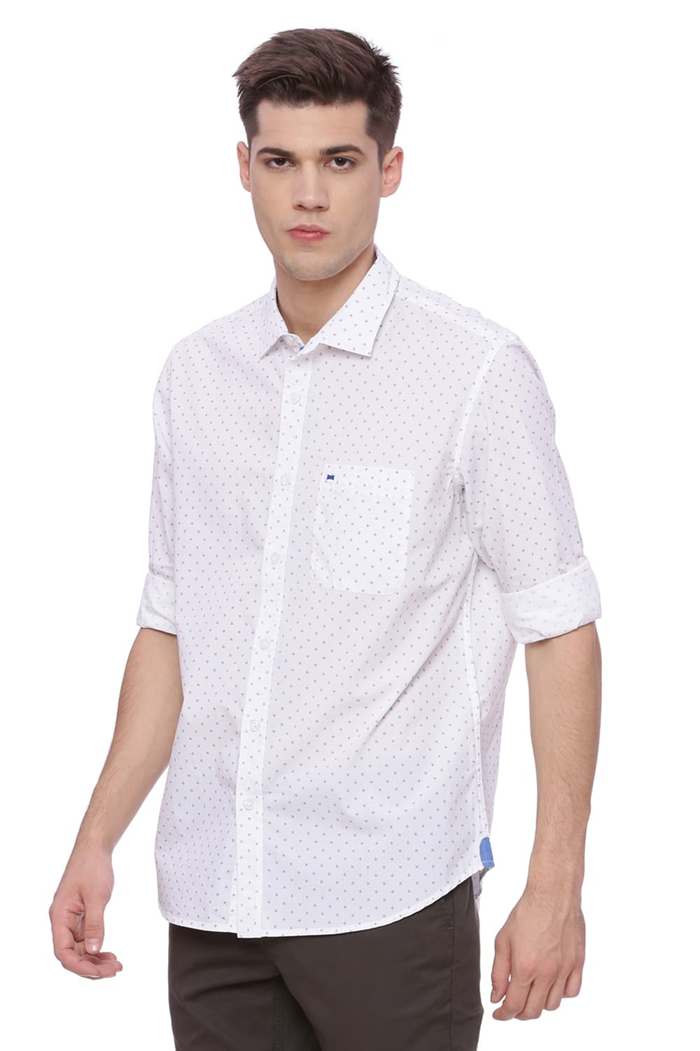 BASICS SLIM FIT PRINTED SHIRT