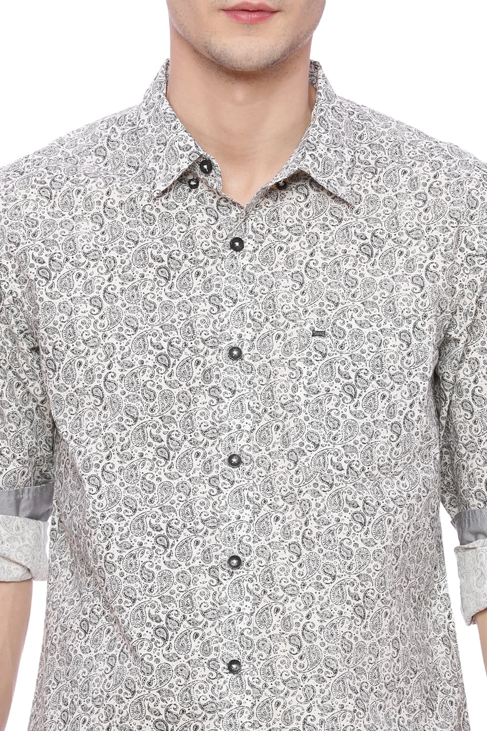 BASICS SLIM FIT PRINTED SHIRT