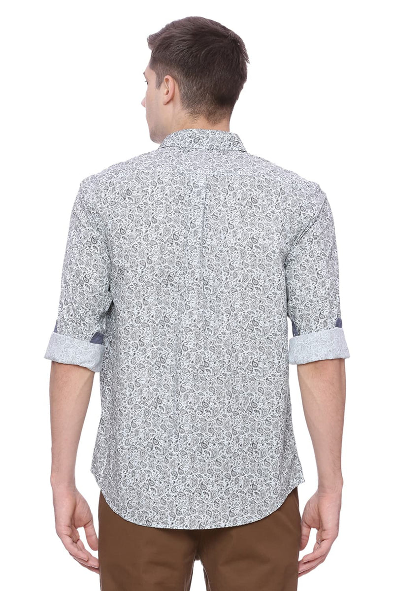 BASICS SLIM FIT PRINTED SHIRT