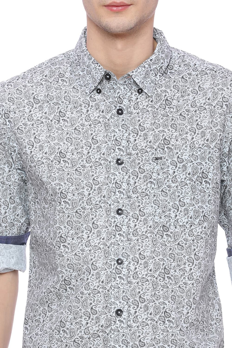 BASICS SLIM FIT PRINTED SHIRT