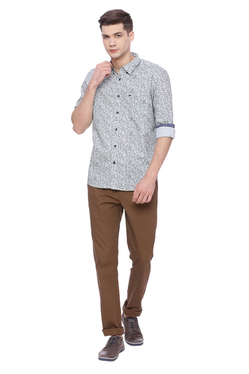 BASICS SLIM FIT PRINTED SHIRT