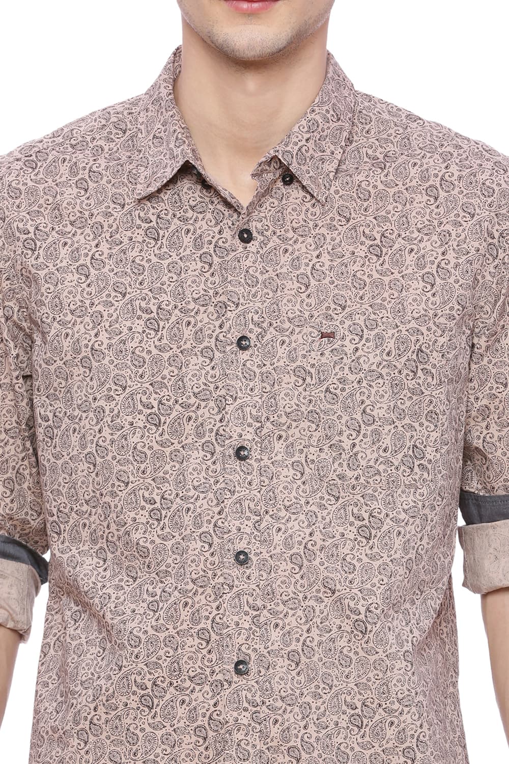 BASICS SLIM FIT PRINTED SHIRT