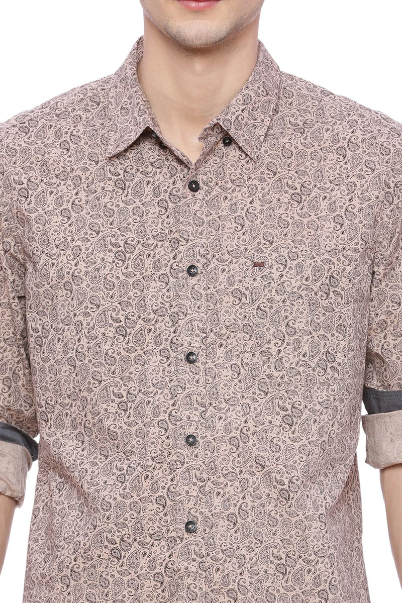 BASICS SLIM FIT PRINTED SHIRT