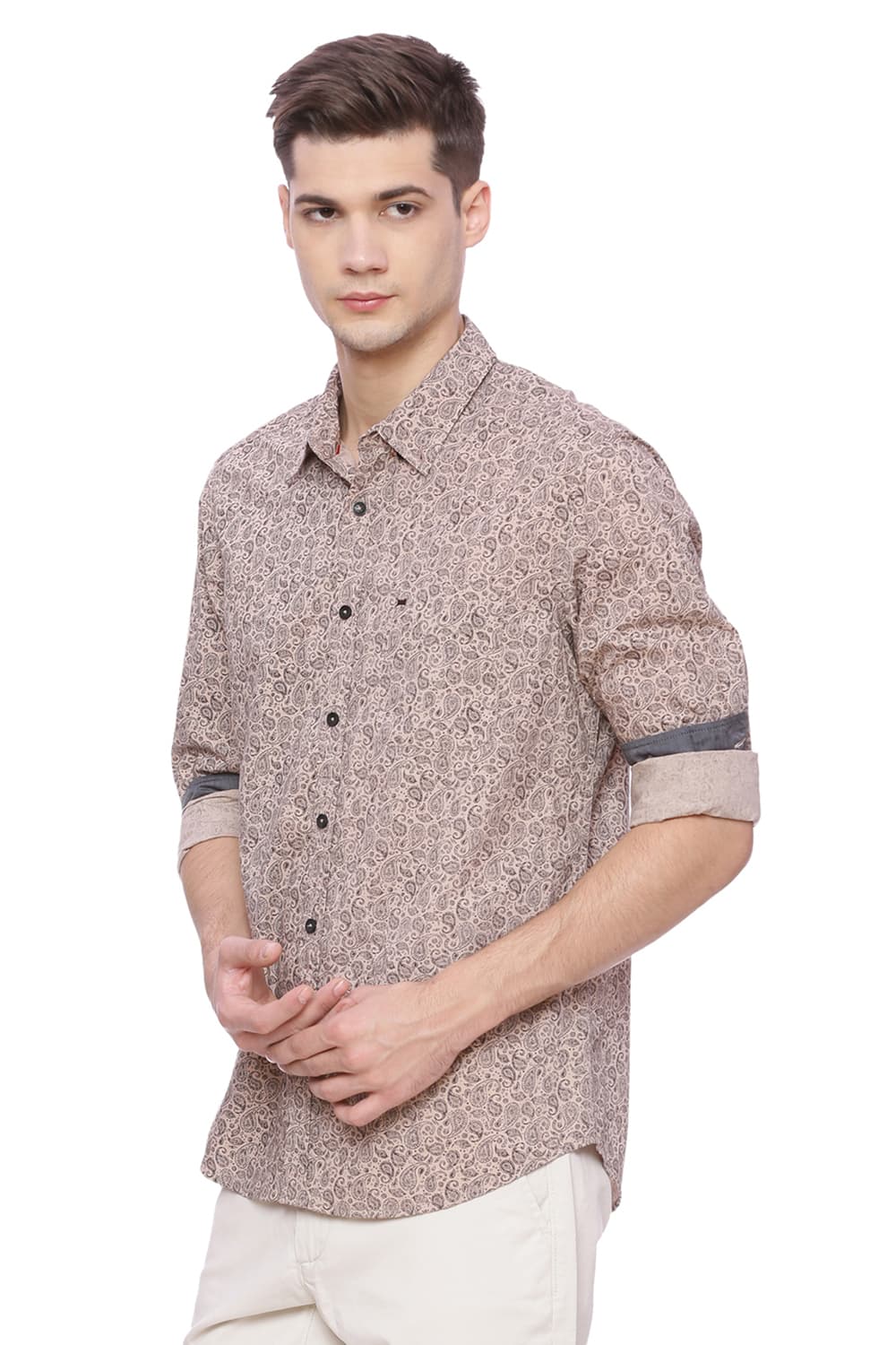 BASICS SLIM FIT PRINTED SHIRT