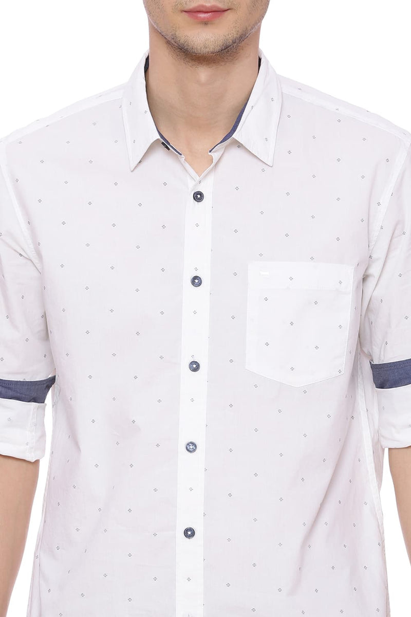 BASICS SLIM FIT PRINTED SHIRT