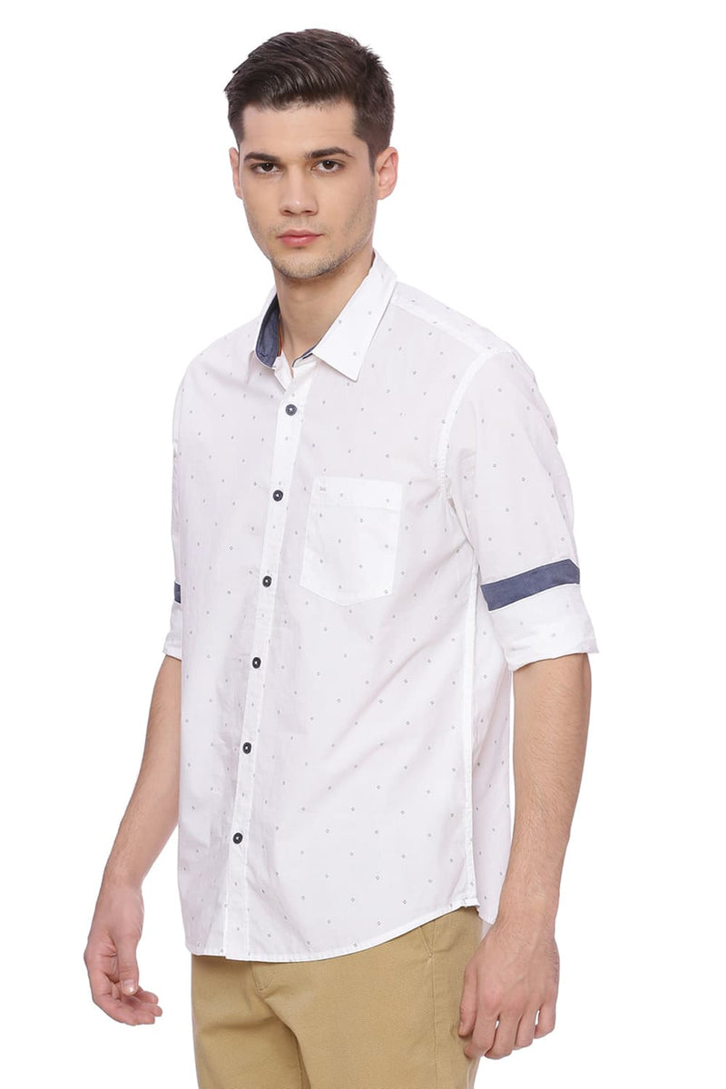 BASICS SLIM FIT PRINTED SHIRT