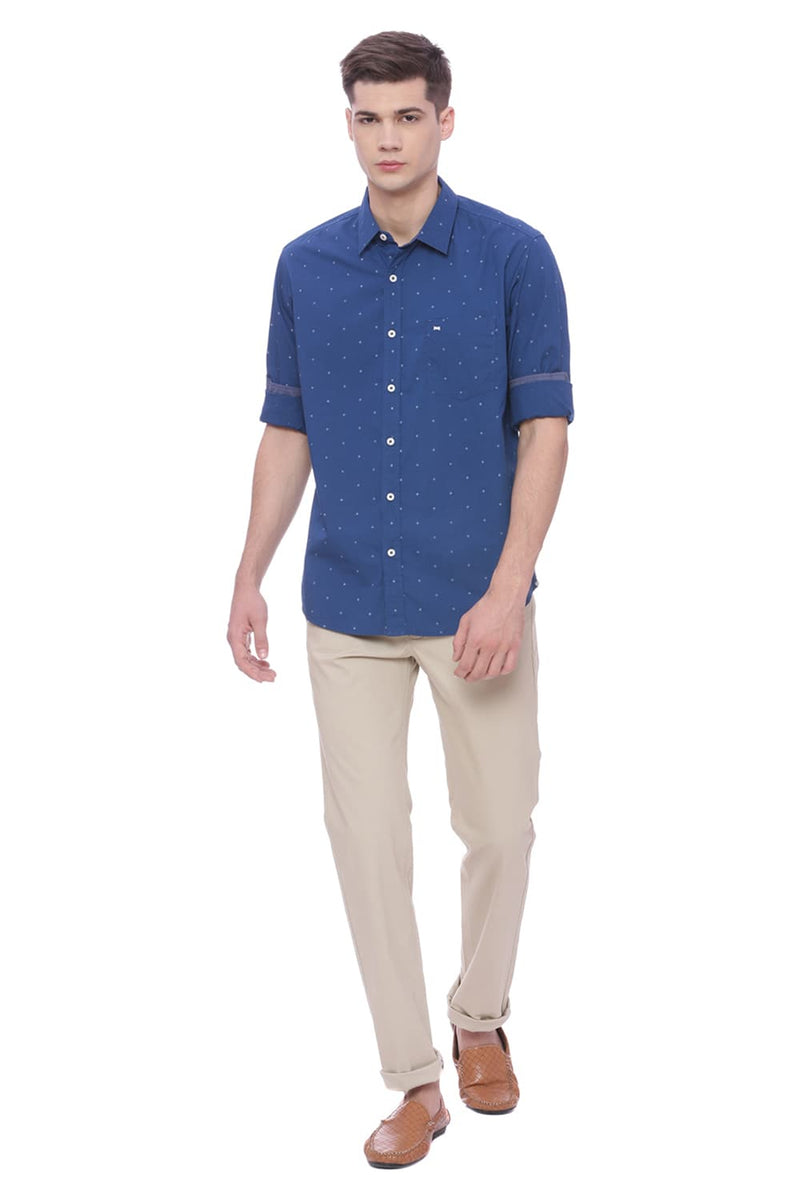 BASICS SLIM FIT PRINTED SHIRT