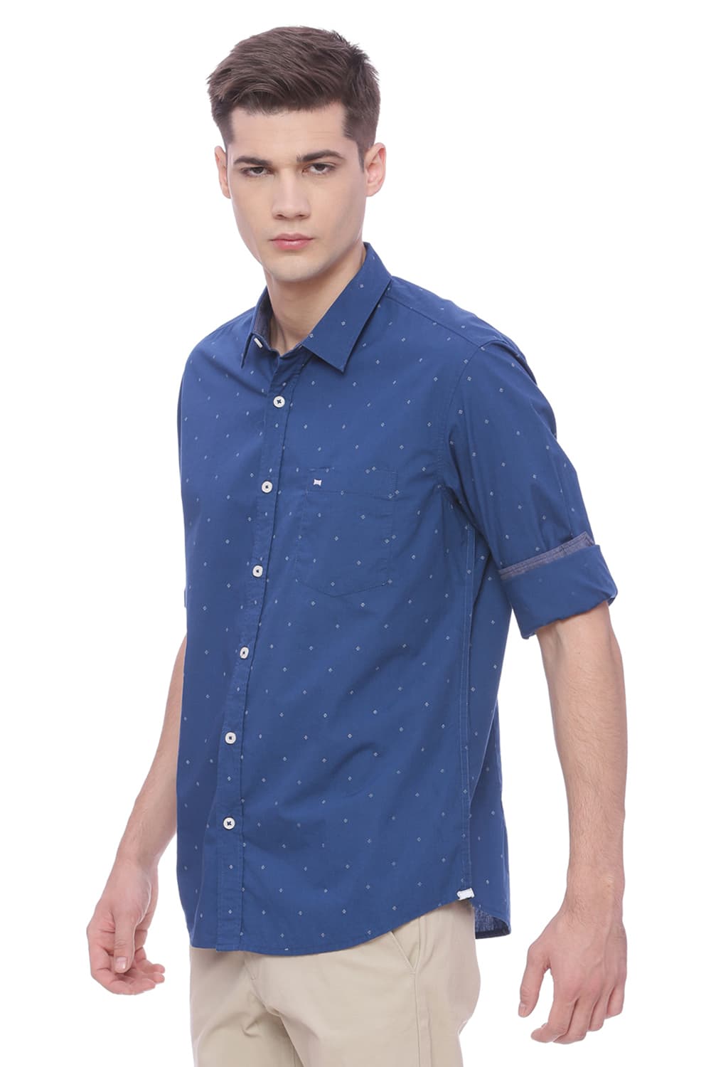 BASICS SLIM FIT PRINTED SHIRT