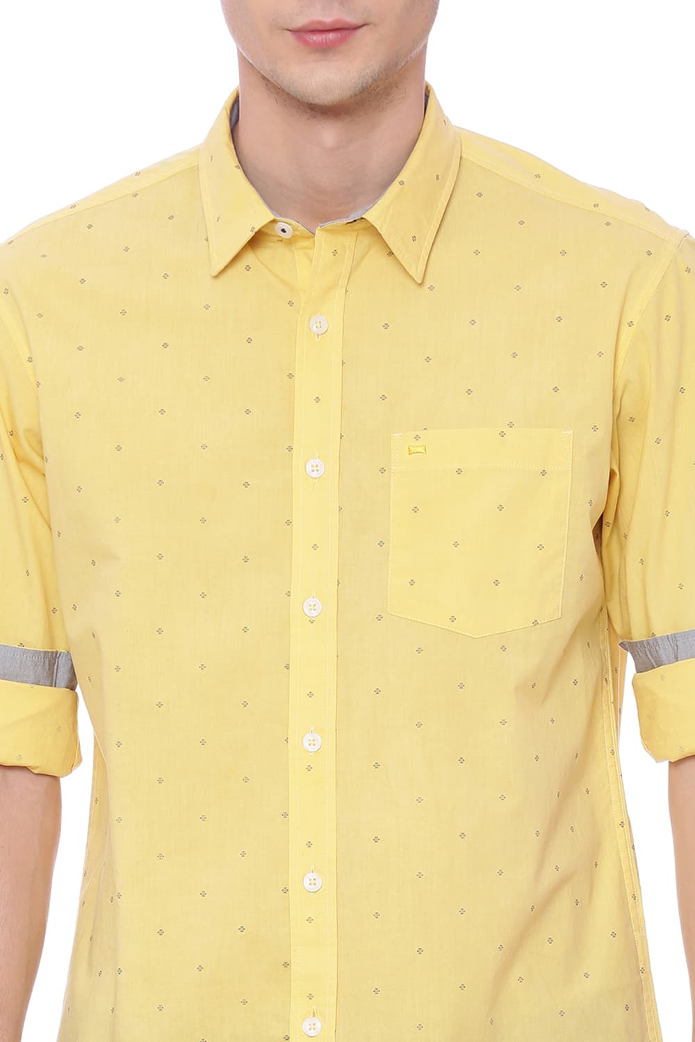 BASICS SLIM FIT PRINTED SHIRT