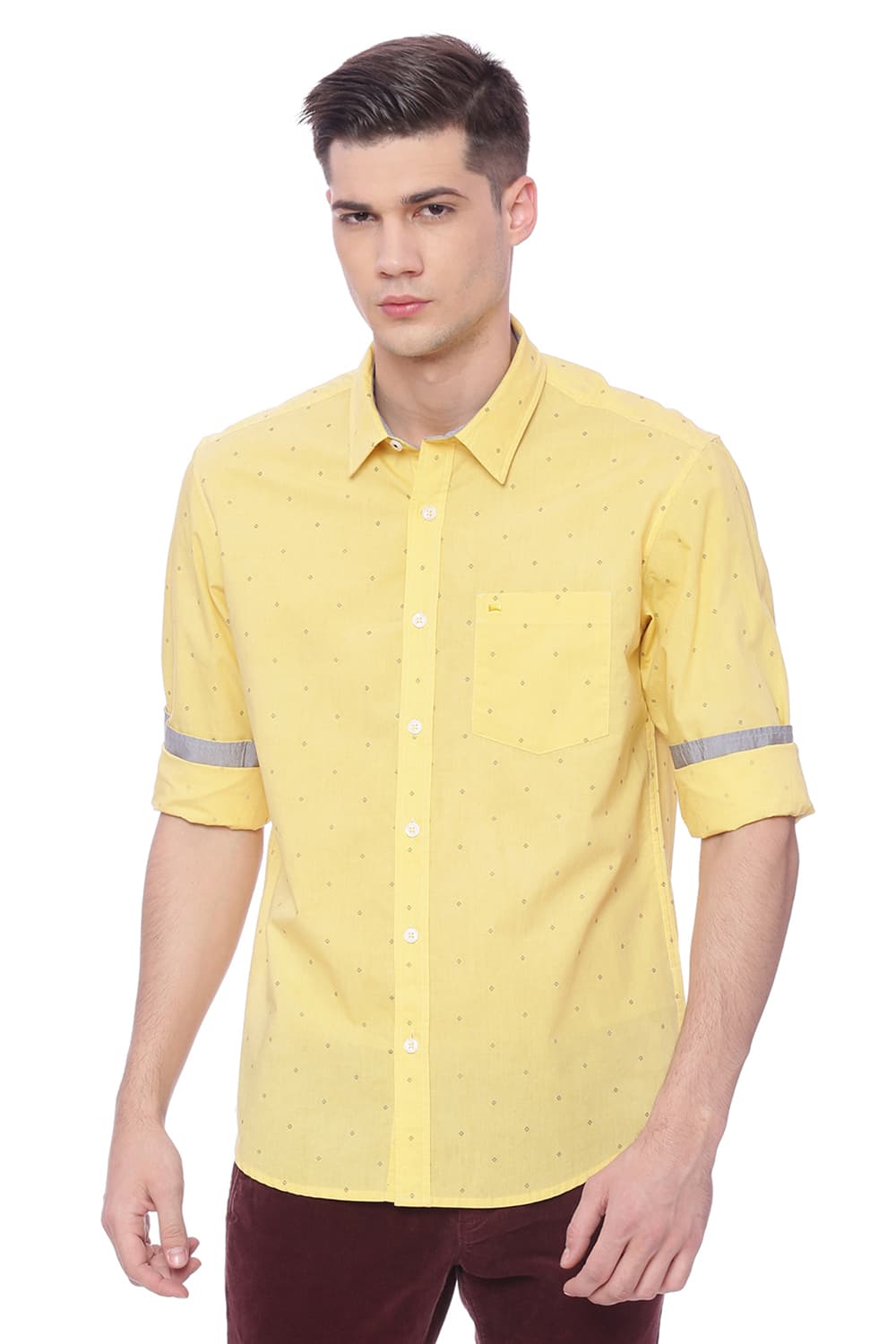 BASICS SLIM FIT PRINTED SHIRT