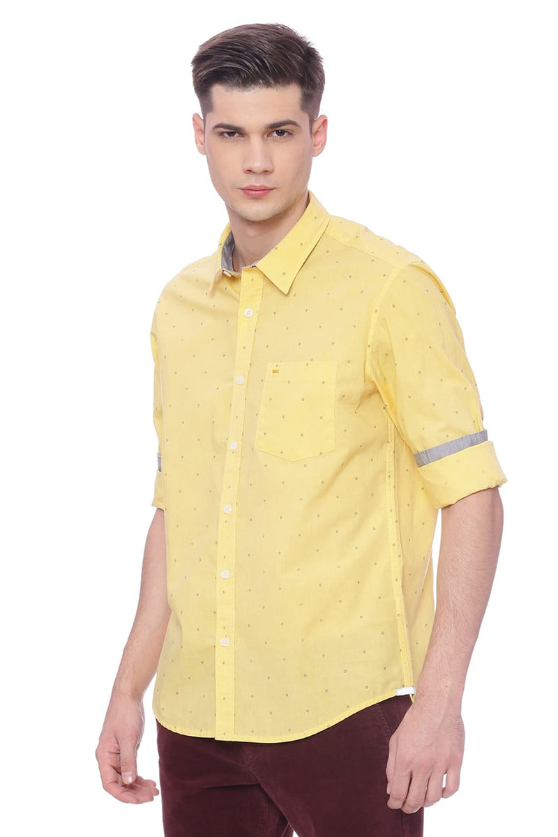 BASICS SLIM FIT PRINTED SHIRT