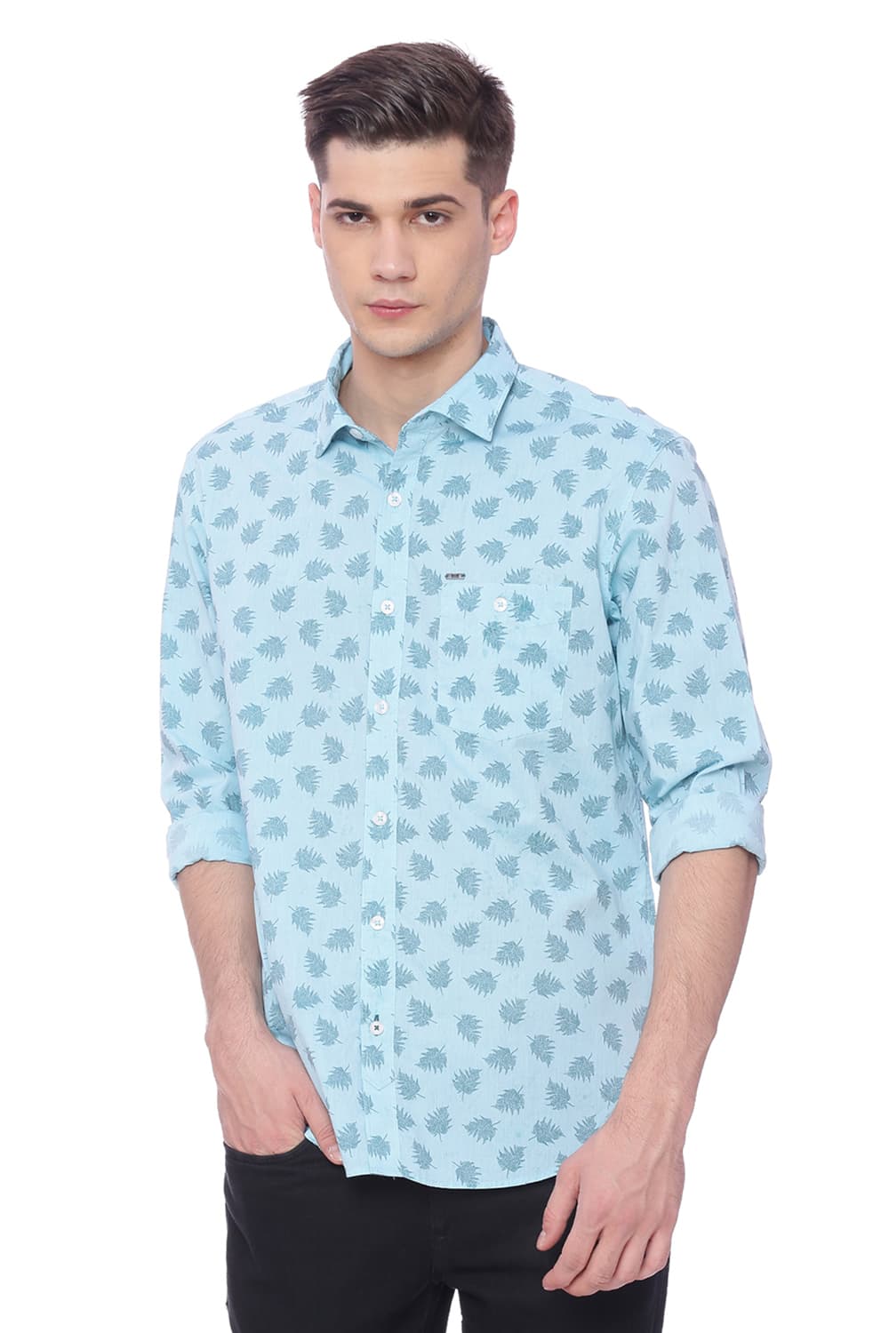 BASICS SLIM FIT PRINTED SHIRT