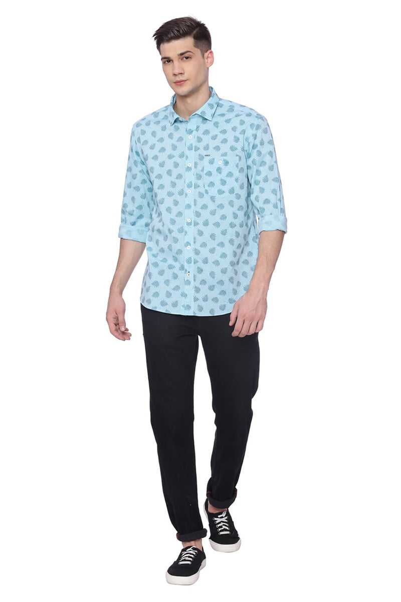 BASICS SLIM FIT PRINTED SHIRT