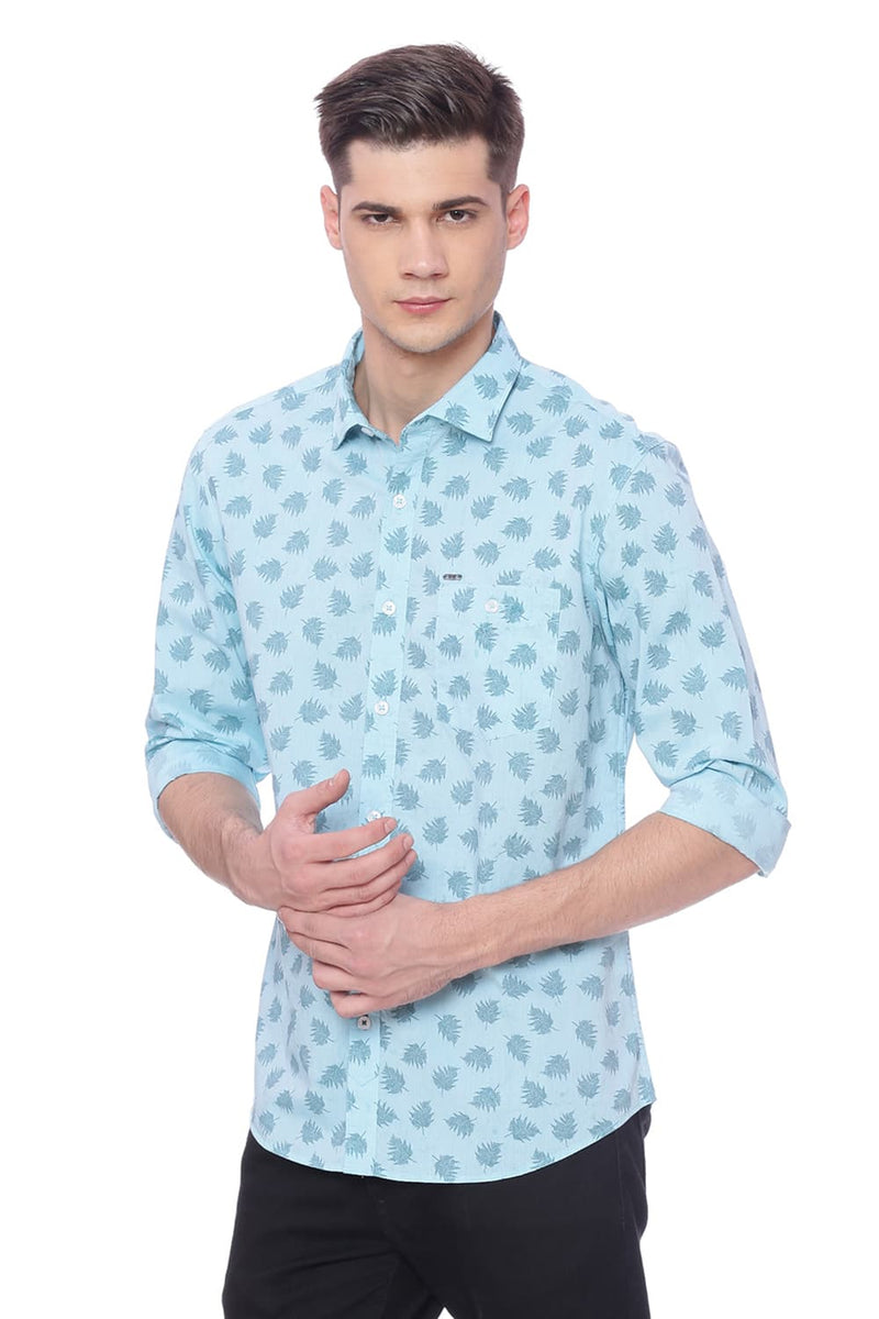 BASICS SLIM FIT PRINTED SHIRT