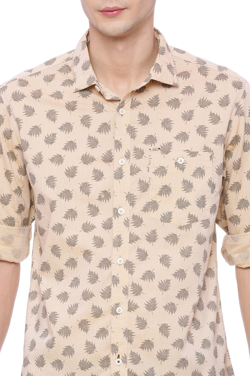 BASICS SLIM FIT PRINTED SHIRT