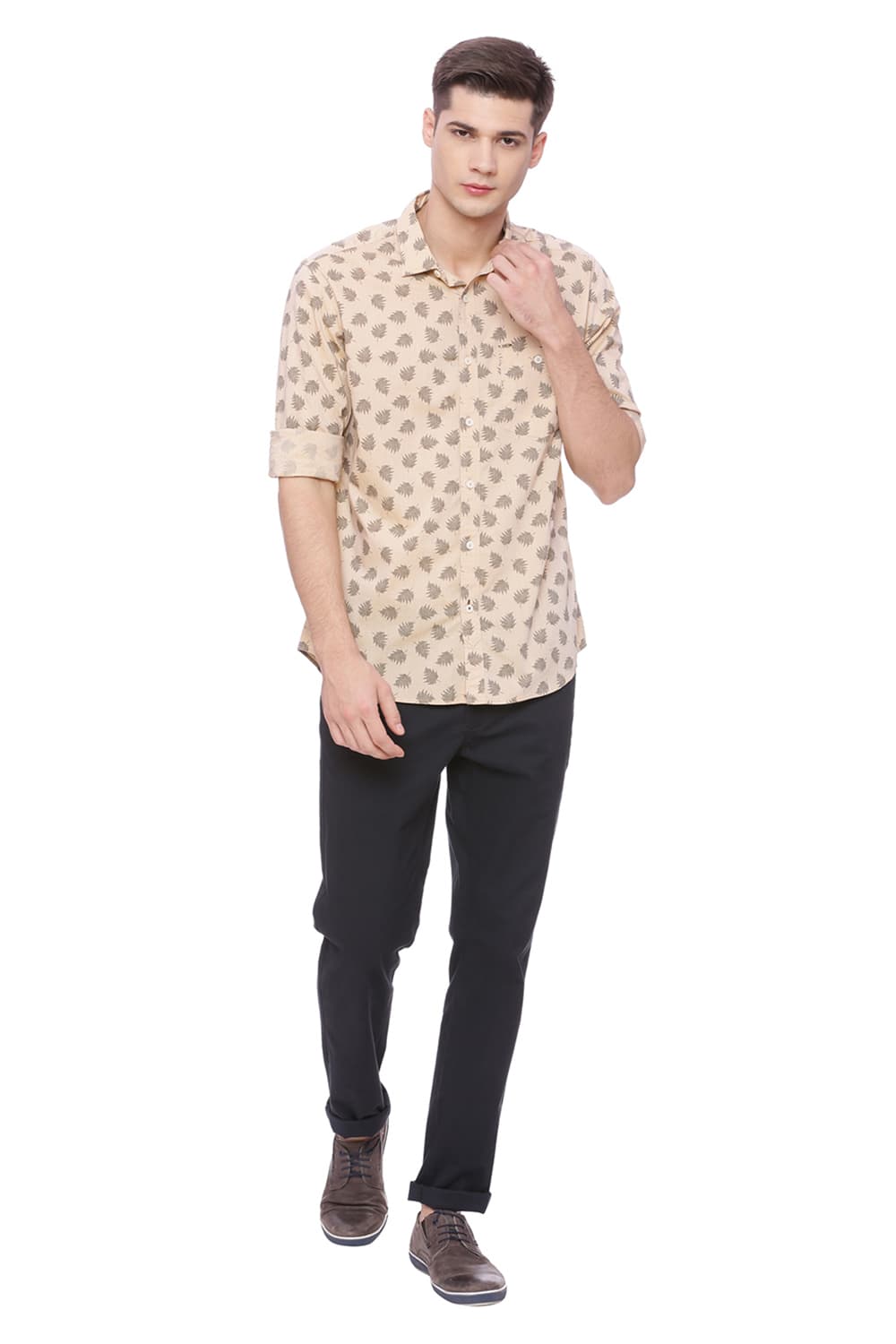 BASICS SLIM FIT PRINTED SHIRT