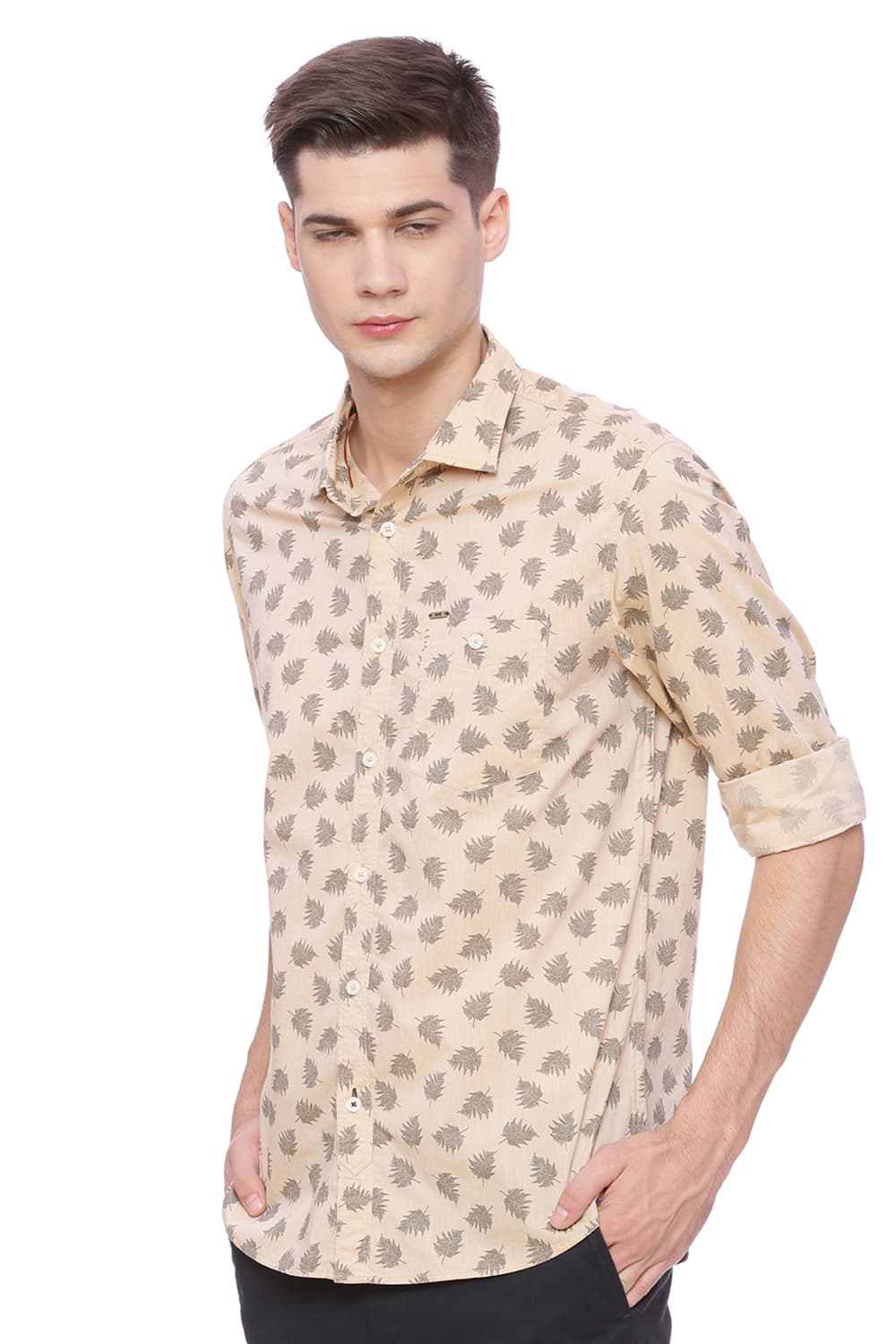 BASICS SLIM FIT PRINTED SHIRT