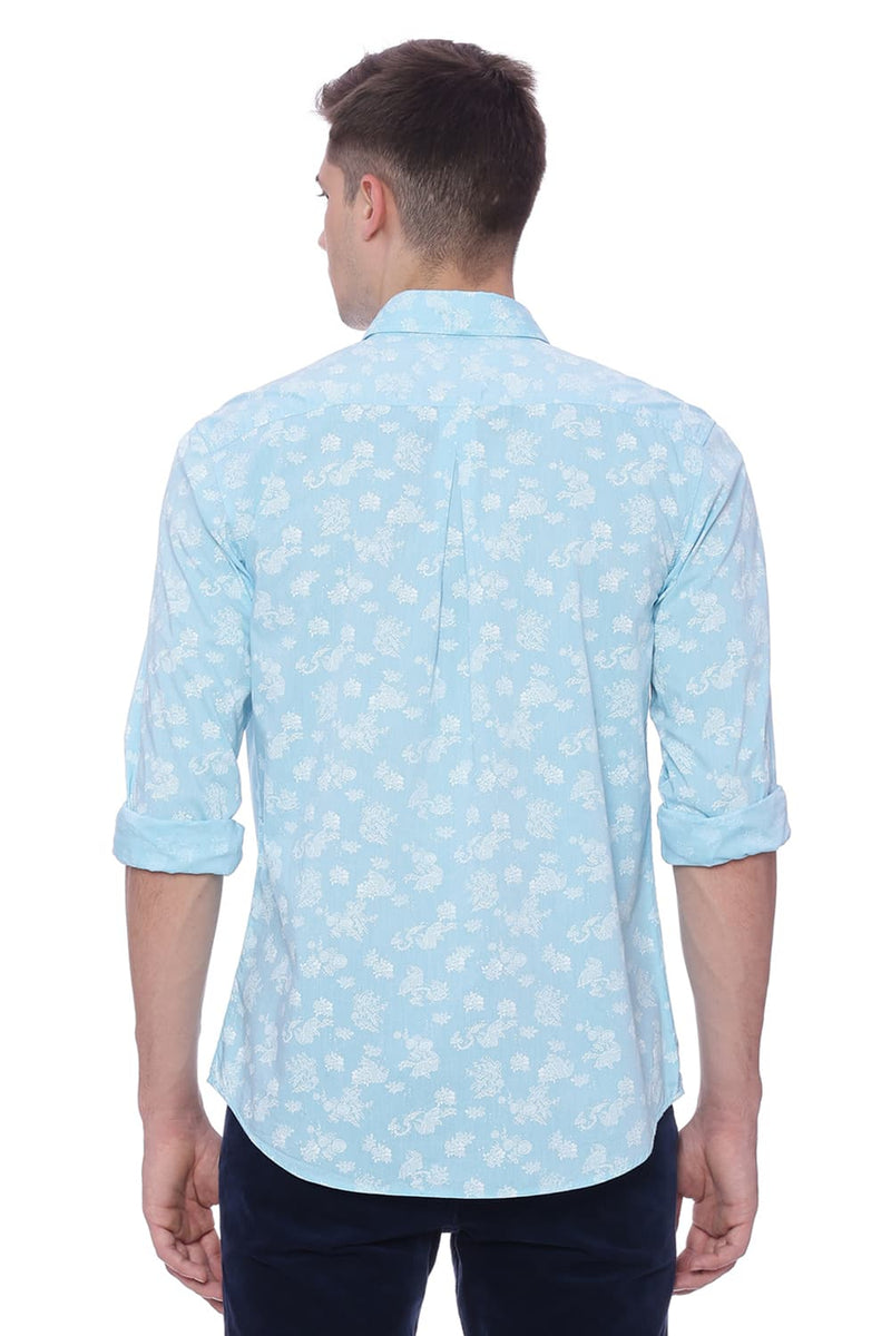 BASICS SLIM FIT PRINTED SHIRT