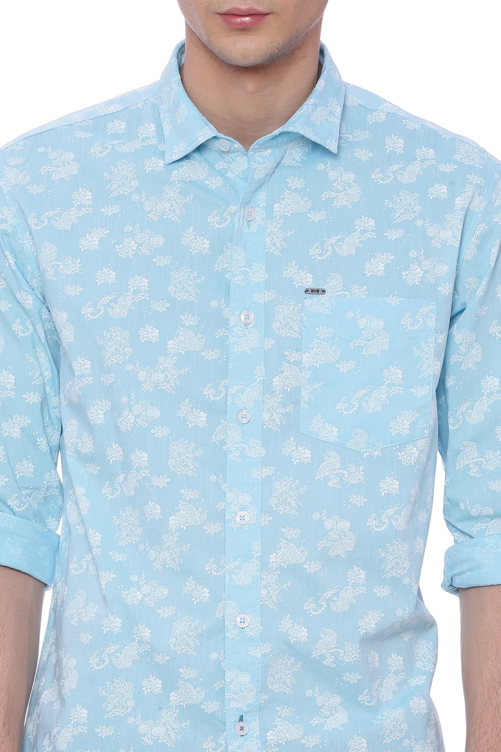 BASICS SLIM FIT PRINTED SHIRT