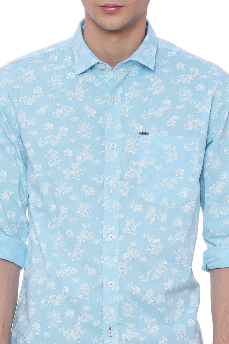 BASICS SLIM FIT PRINTED SHIRT