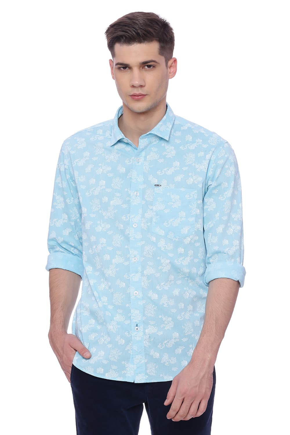 BASICS SLIM FIT PRINTED SHIRT