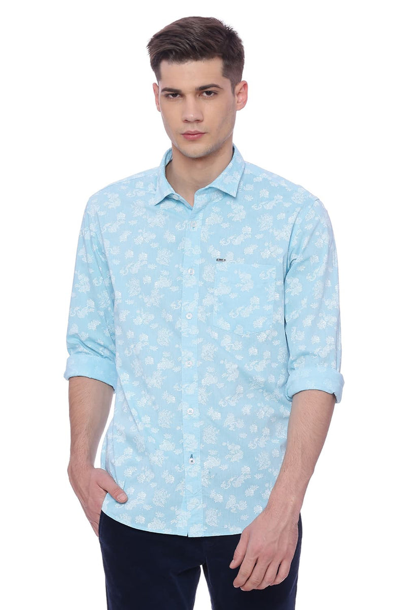 BASICS SLIM FIT PRINTED SHIRT