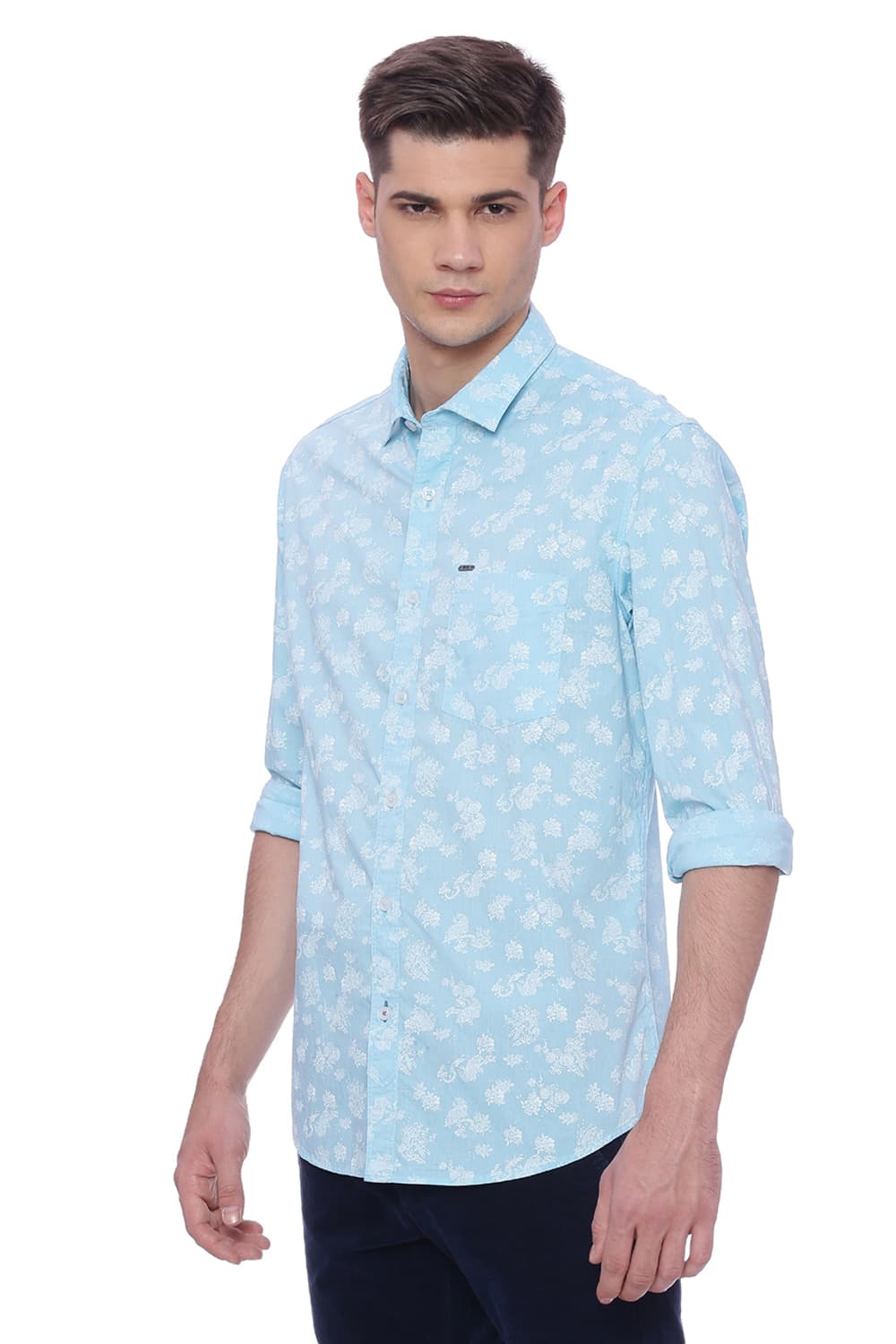 BASICS SLIM FIT PRINTED SHIRT