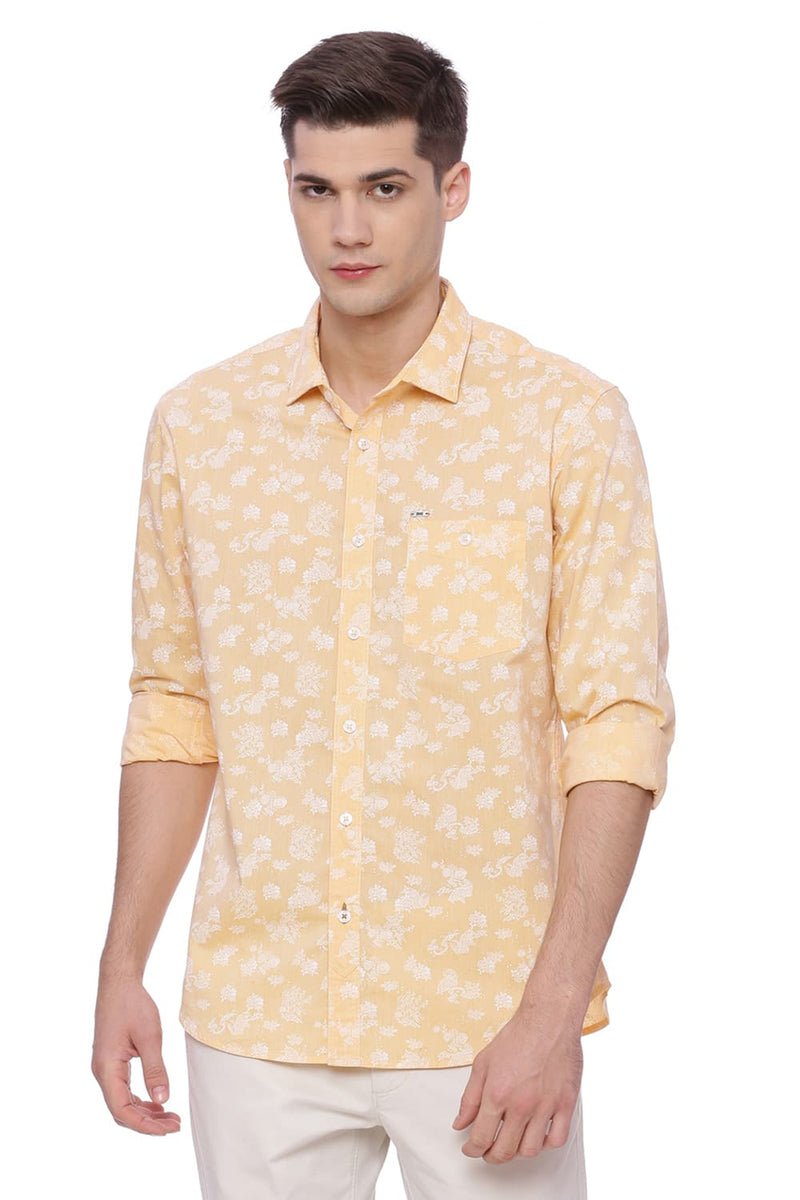 BASICS SLIM FIT PRINTED SHIRT