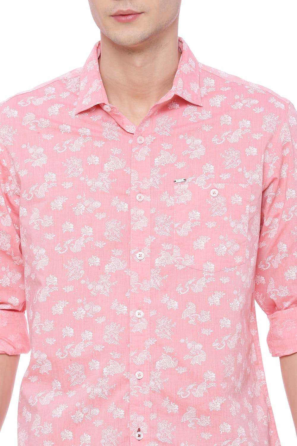 BASICS SLIM FIT PRINTED SHIRT