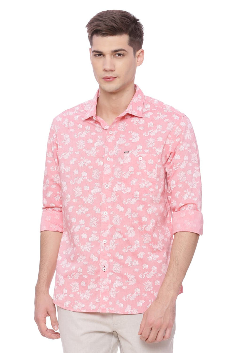 BASICS SLIM FIT PRINTED SHIRT