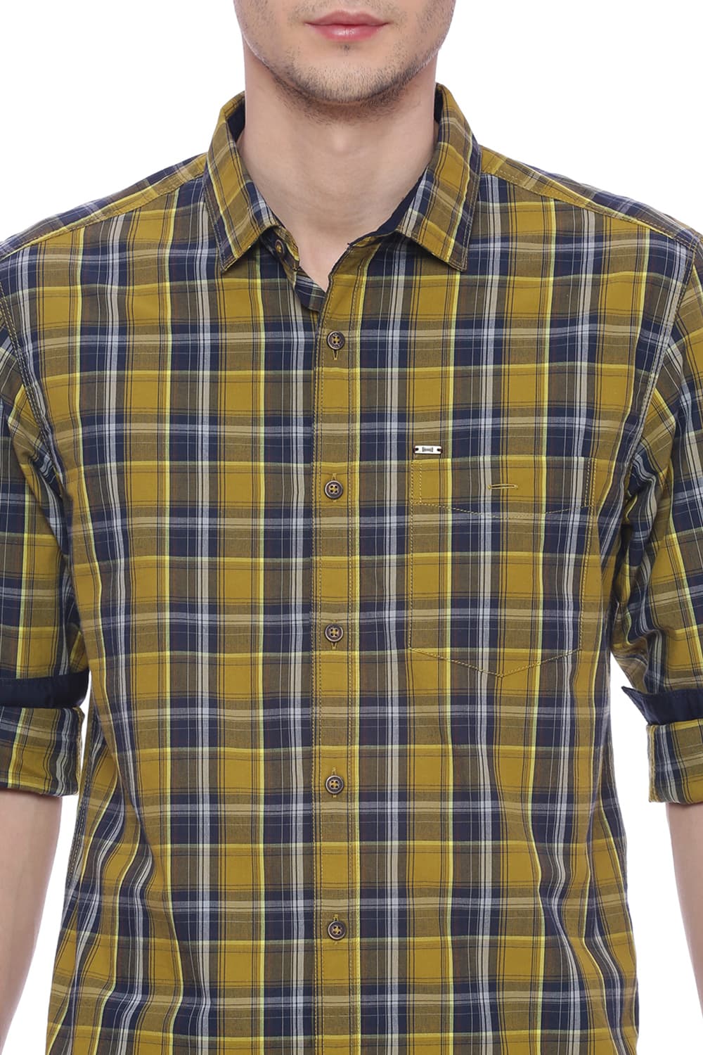 BASICS SLIM FIT CHECKS SHIRT