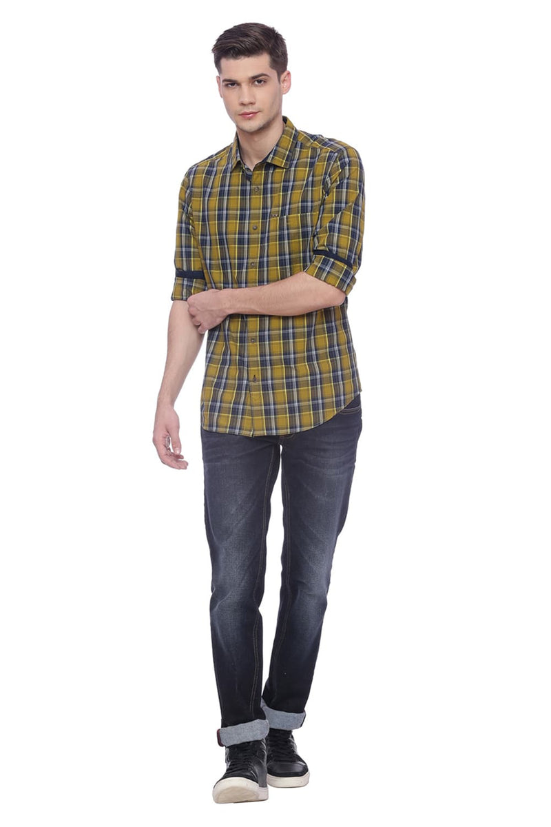 BASICS SLIM FIT CHECKS SHIRT