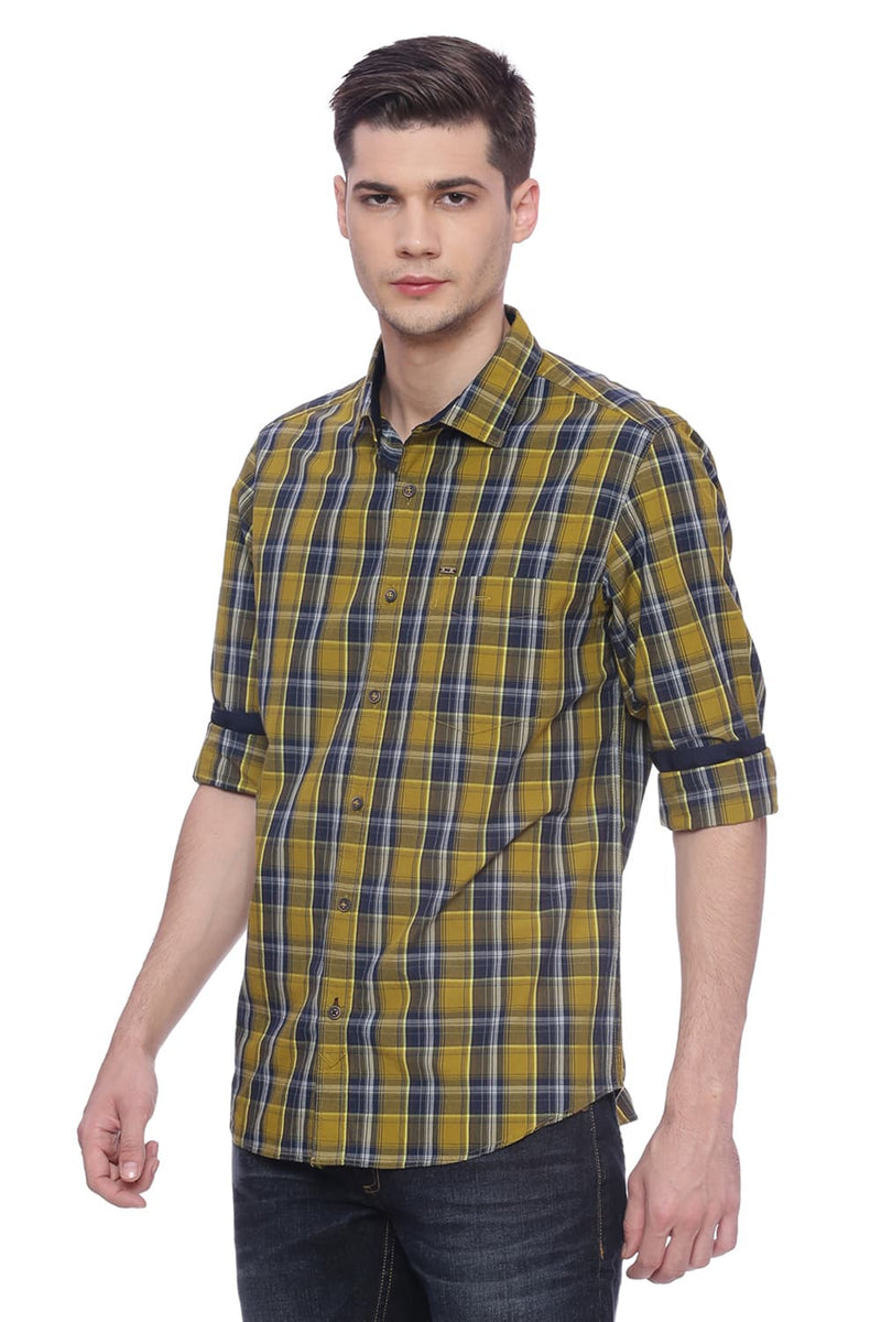 BASICS SLIM FIT CHECKS SHIRT