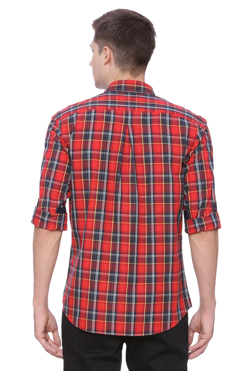 BASICS SLIM FIT CHECKS SHIRT