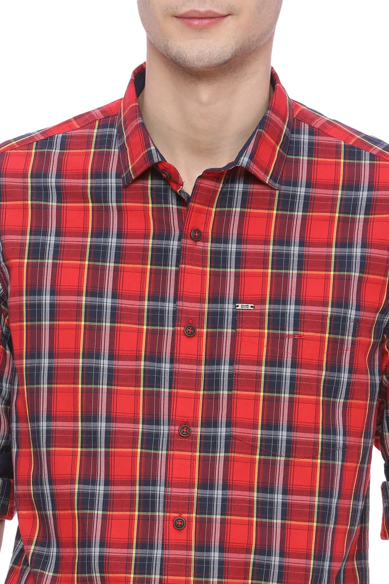 BASICS SLIM FIT CHECKS SHIRT