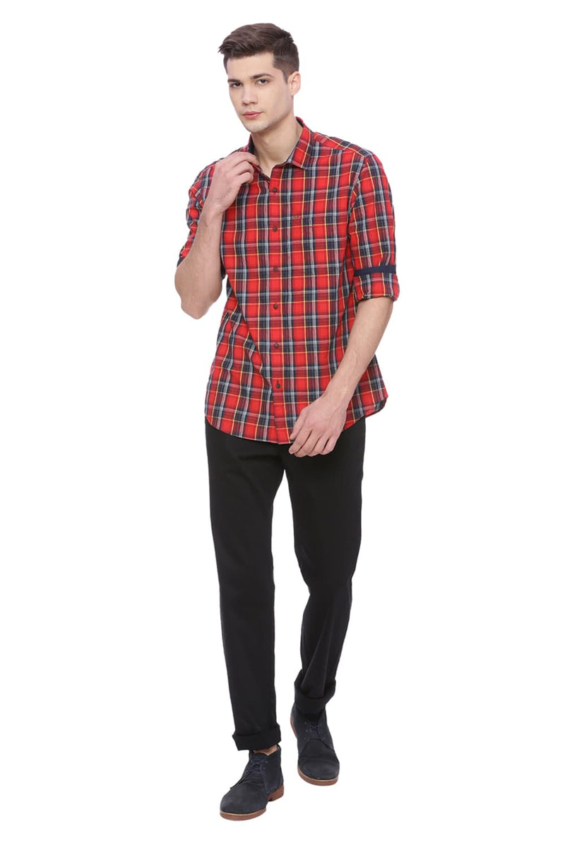 BASICS SLIM FIT CHECKS SHIRT