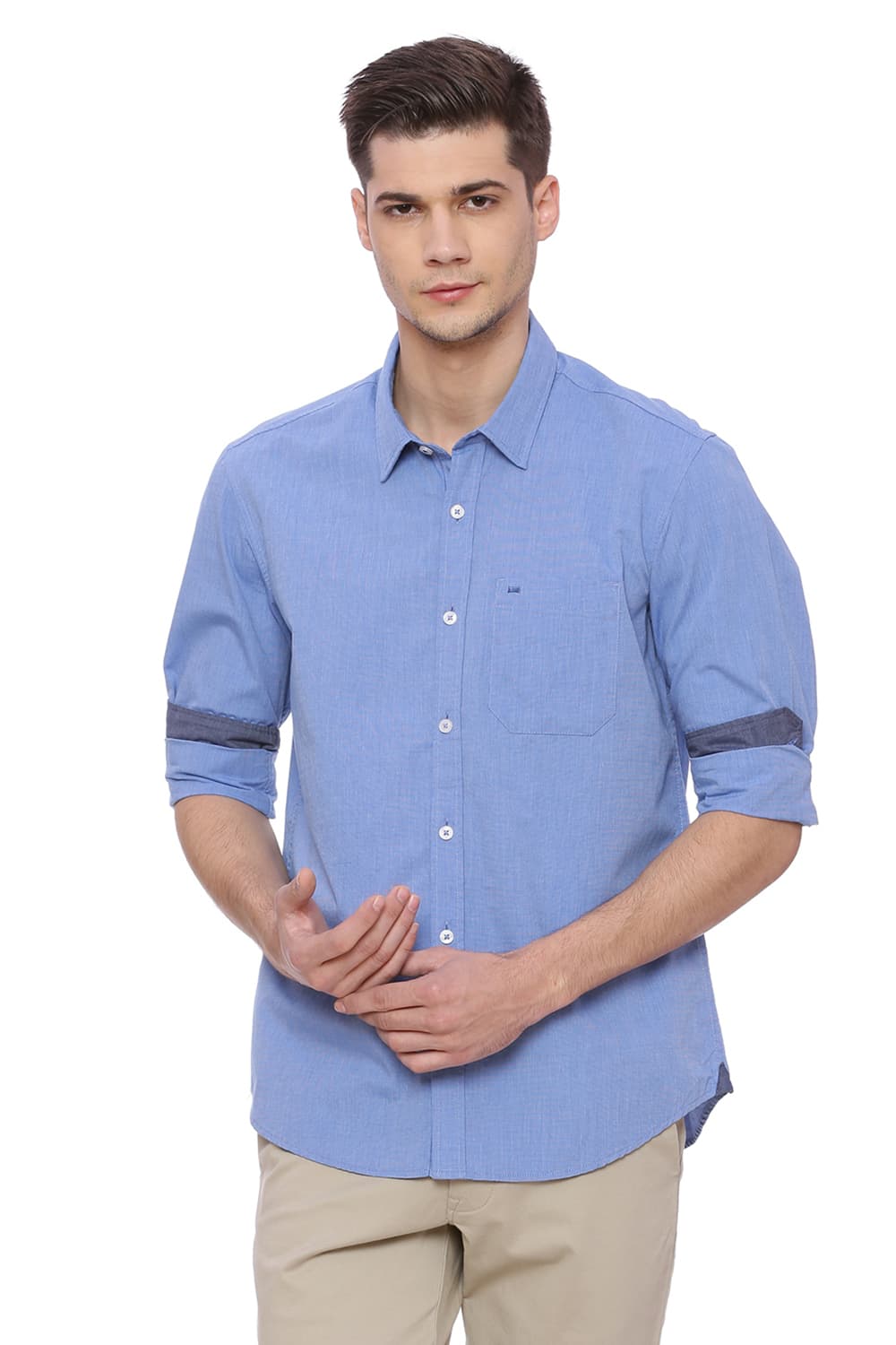 BASICS SLIM FIT FIL A FIL SHIRT