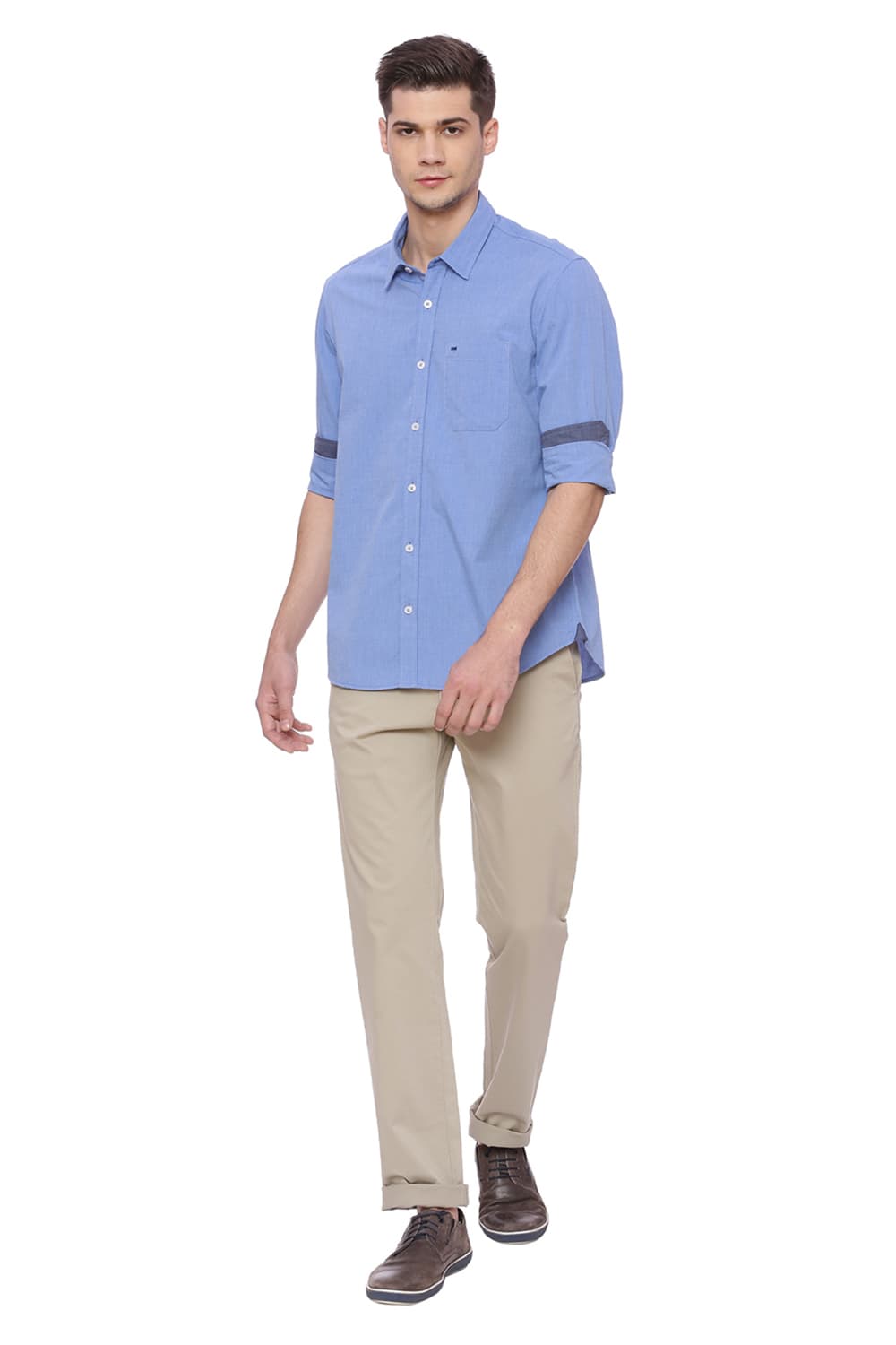 BASICS SLIM FIT FIL A FIL SHIRT