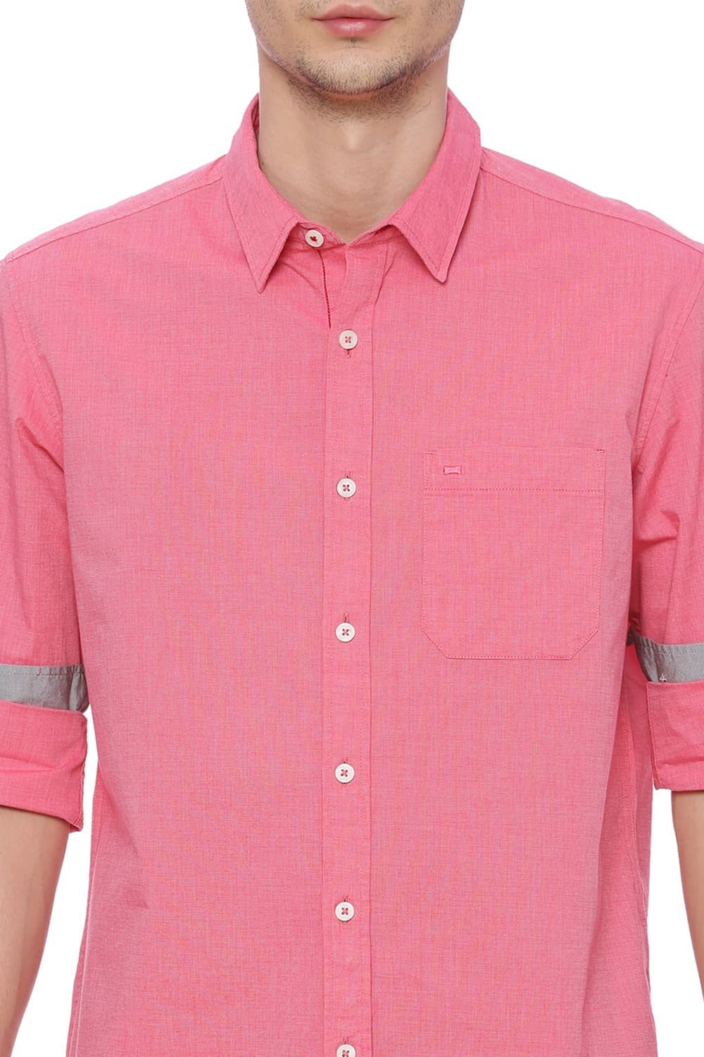 BASICS SLIM FIT FIL A FIL SHIRT