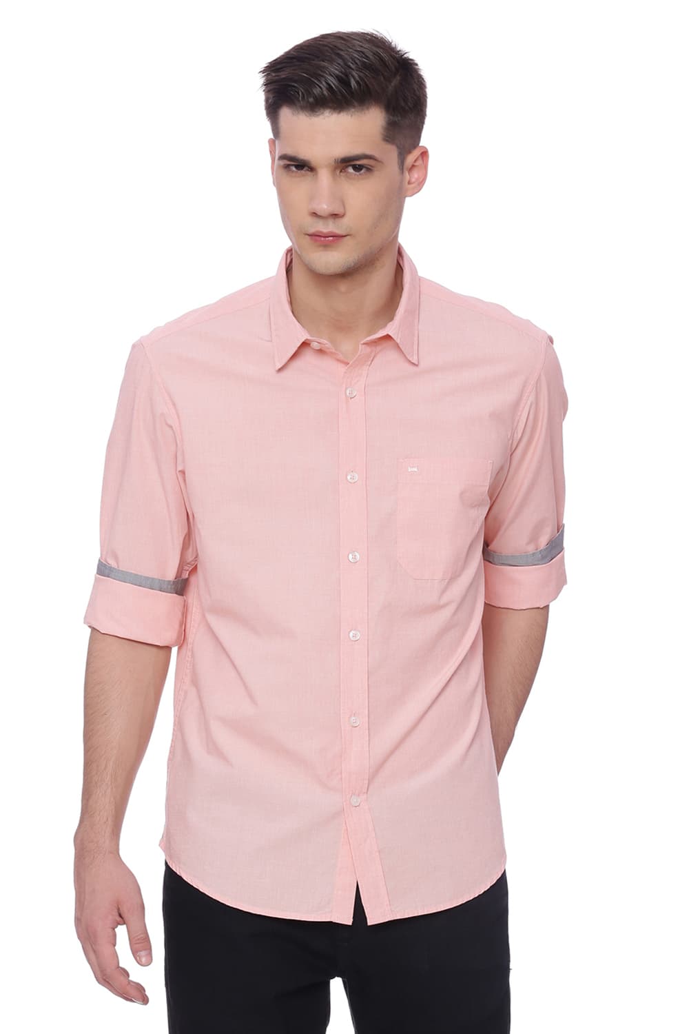 BASICS SLIM FIT FIL A FIL SHIRT